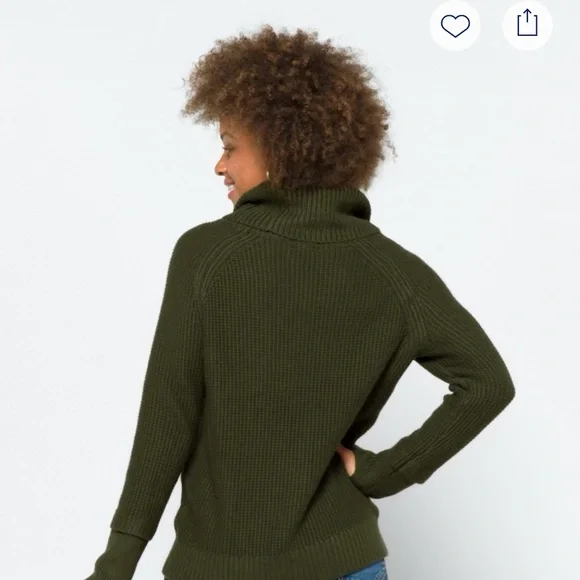 Market & Spruce Forest Green Turtleneck Sweater - Picture 5 of 8